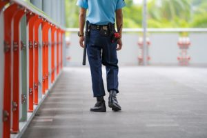 security guard walking perimeter